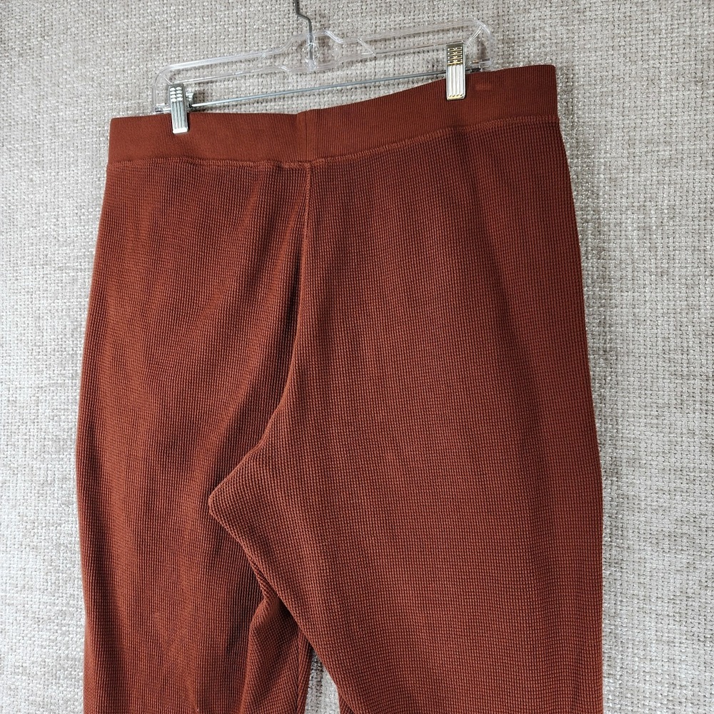 Pact 100% Organic Cotton Waffle Knit Joggers Sweatpants Womens XXL Rust Comfort - Picture 8 of 11